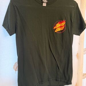 Santa Cruz Skateboards Dark Green Tee with Fiery Logo